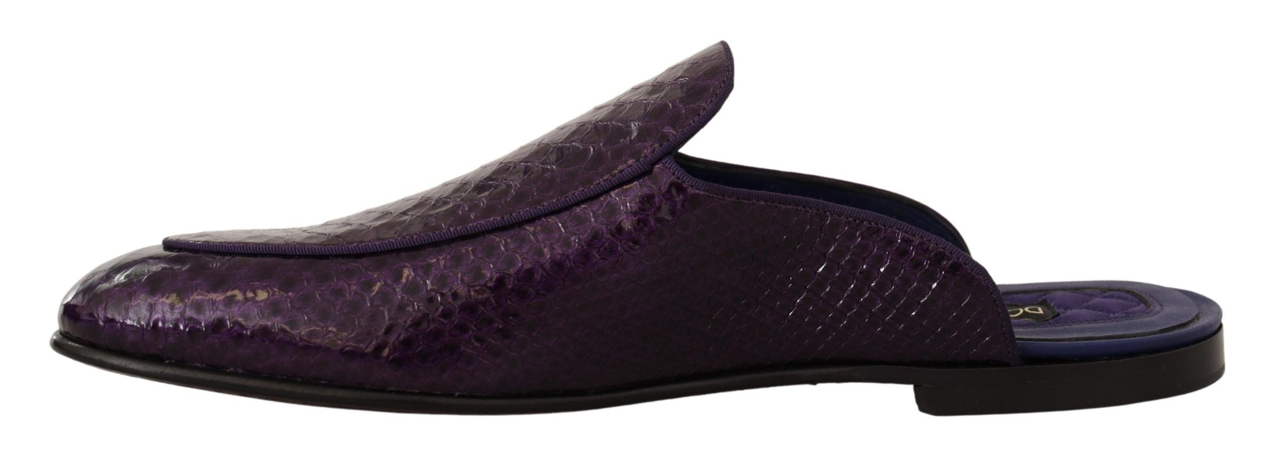 Purple Exotic Python Leather Slides - ventzia