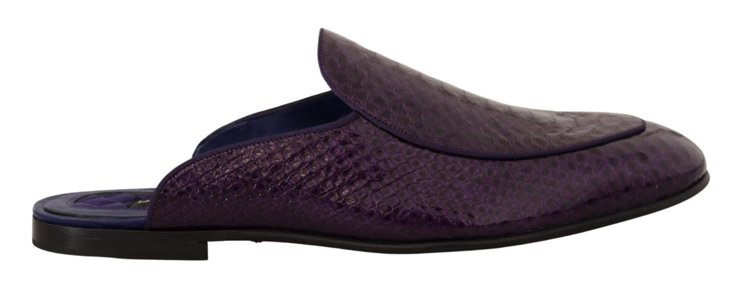 Purple Exotic Python Leather Slides - ventzia