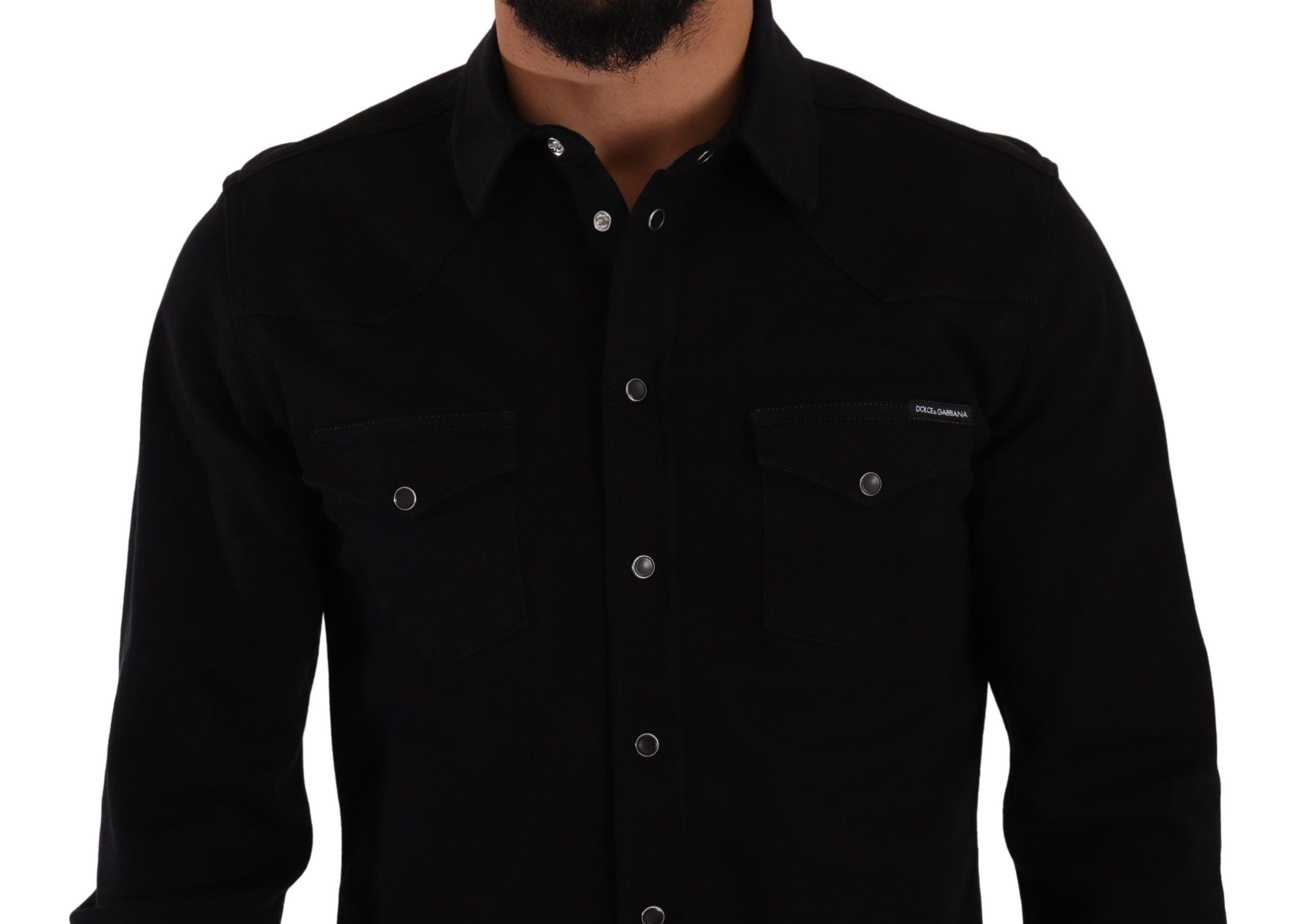 Slim Fit Casual Black Designer Shirt - ventzia