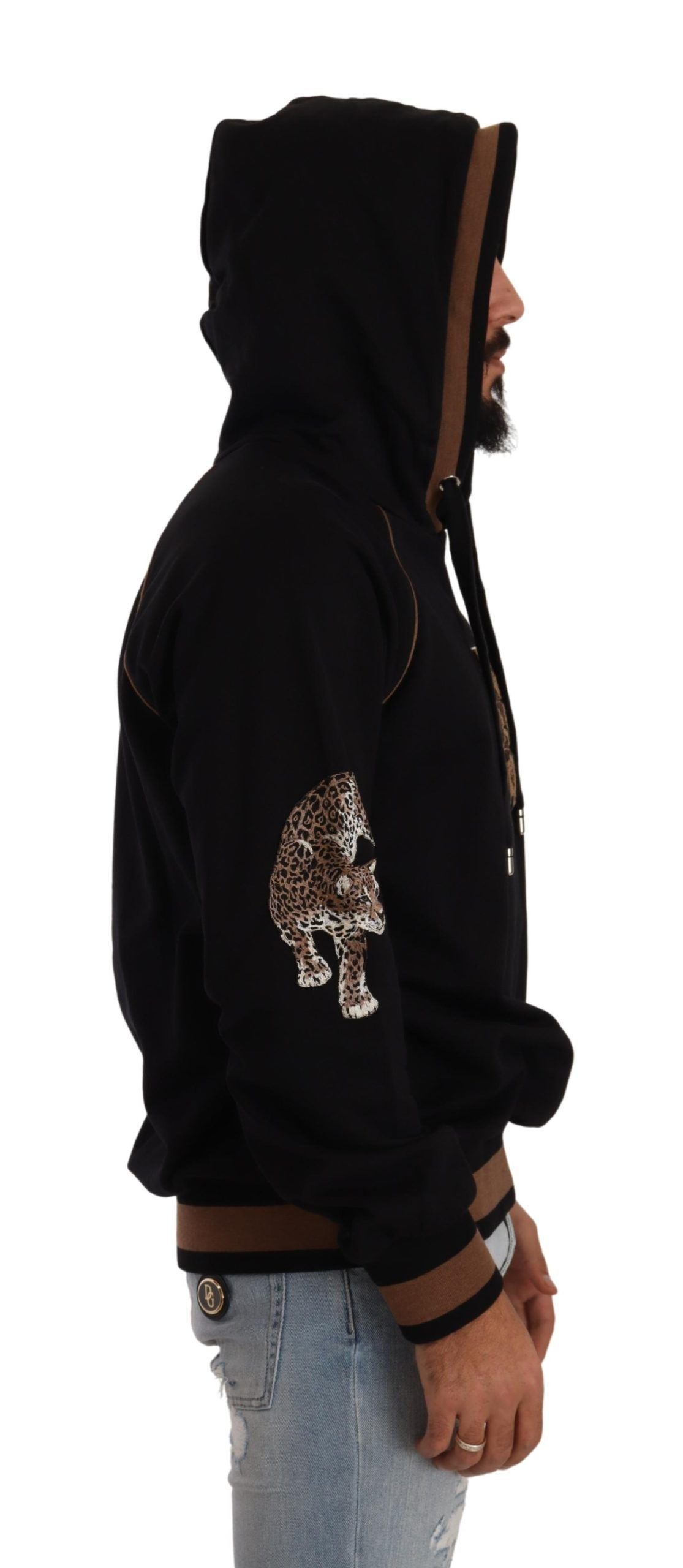 Chic Leopard Motive Hooded Sweater - ventzia