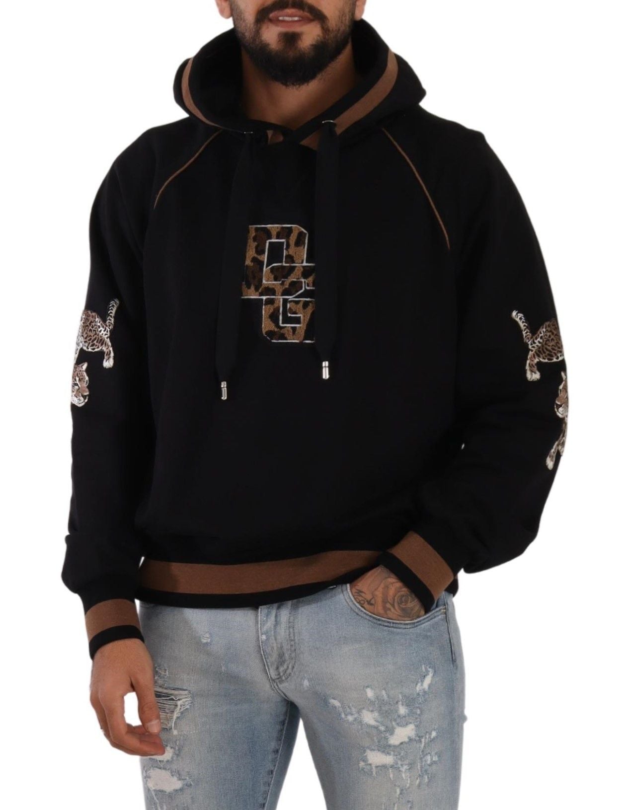 Chic Leopard Motive Hooded Sweater - ventzia
