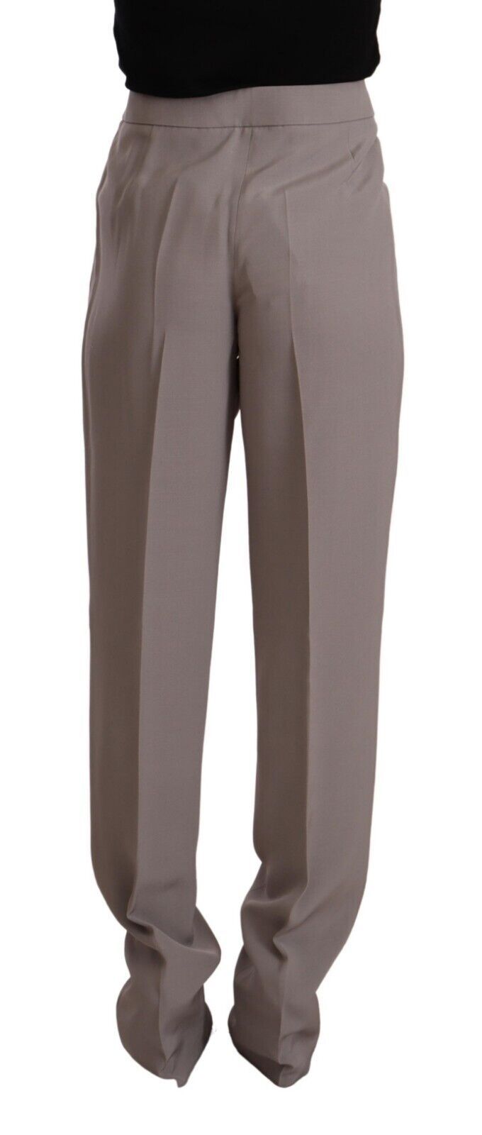 Elegant High Waist Silk Blend Trousers - ventzia