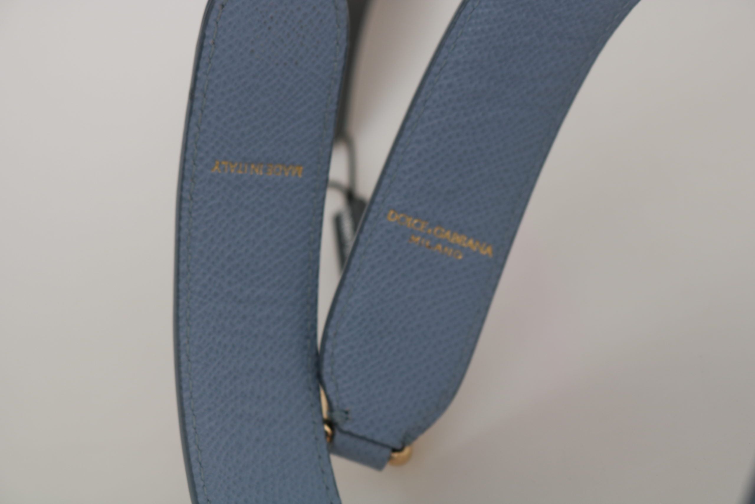 Elegant Blue Leather Shoulder Strap - ventzia