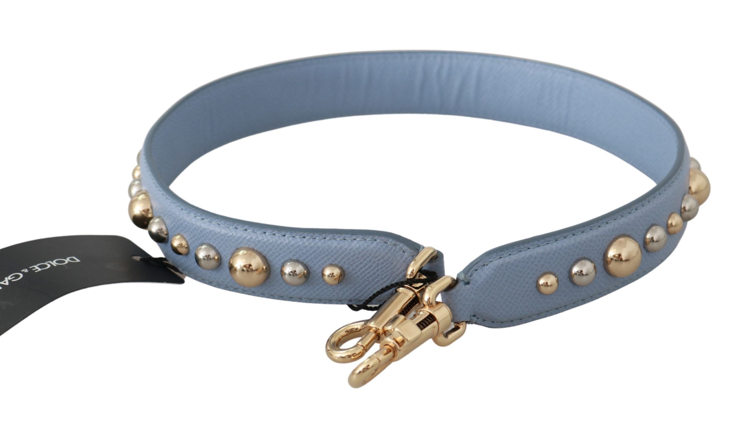Elegant Blue Leather Shoulder Strap - ventzia