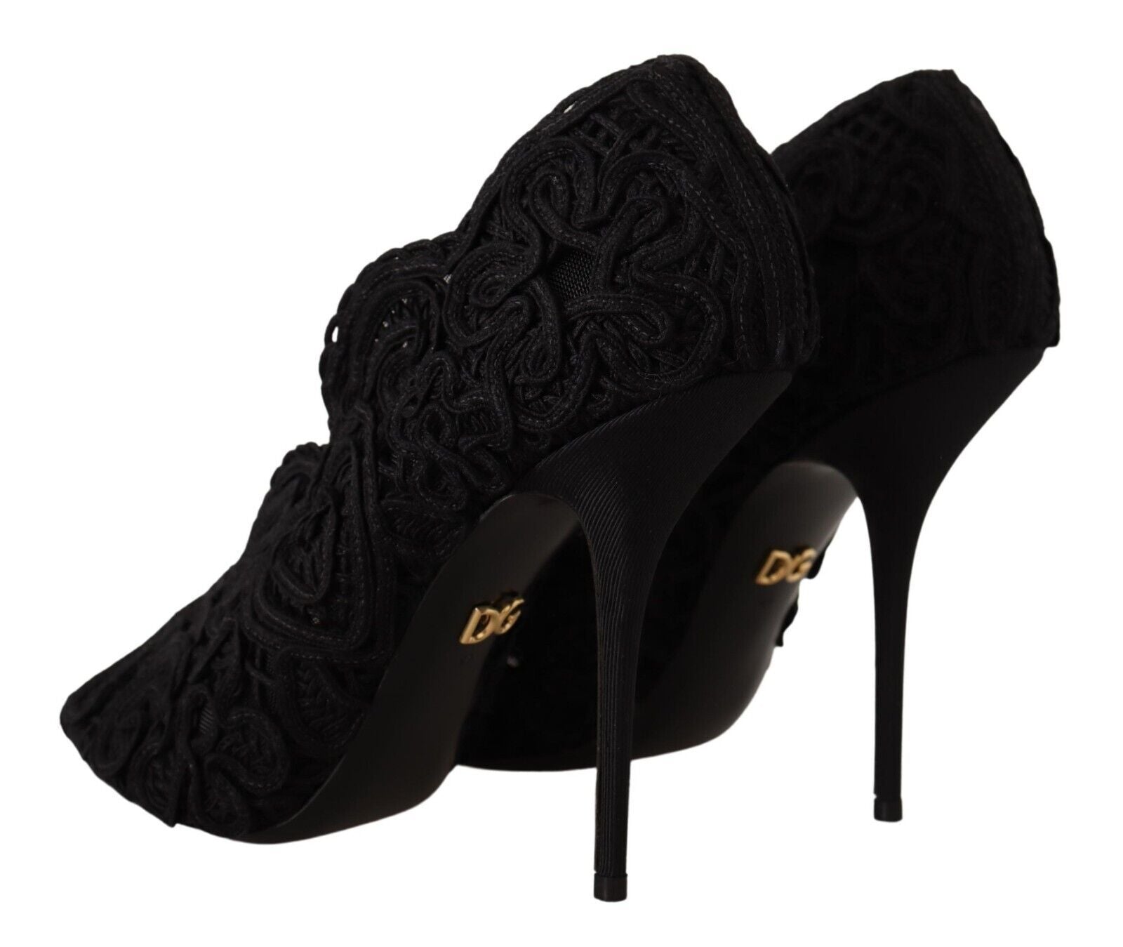 Elegant Black Lace Stiletto Heels - ventzia