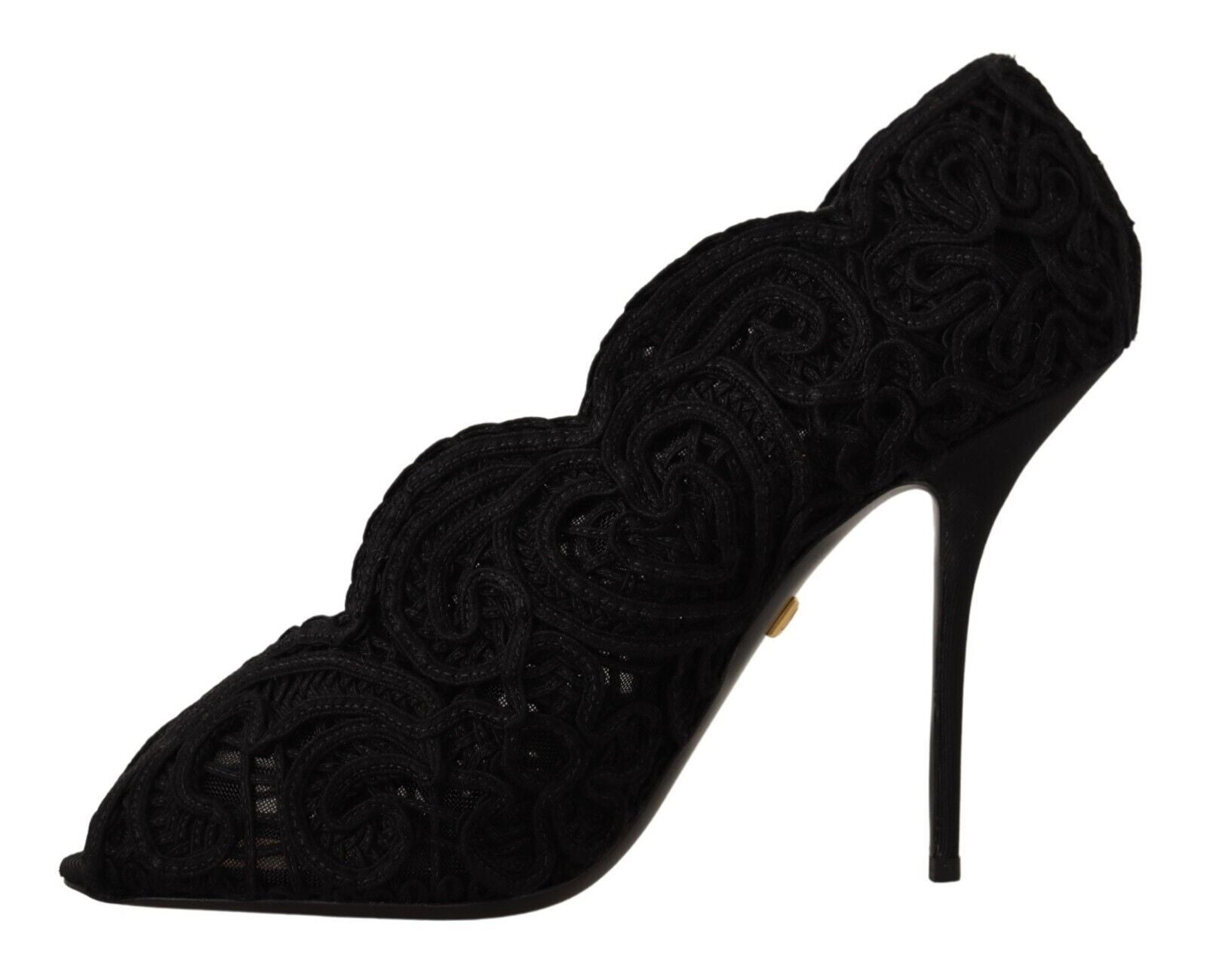 Elegant Black Lace Stiletto Heels - ventzia