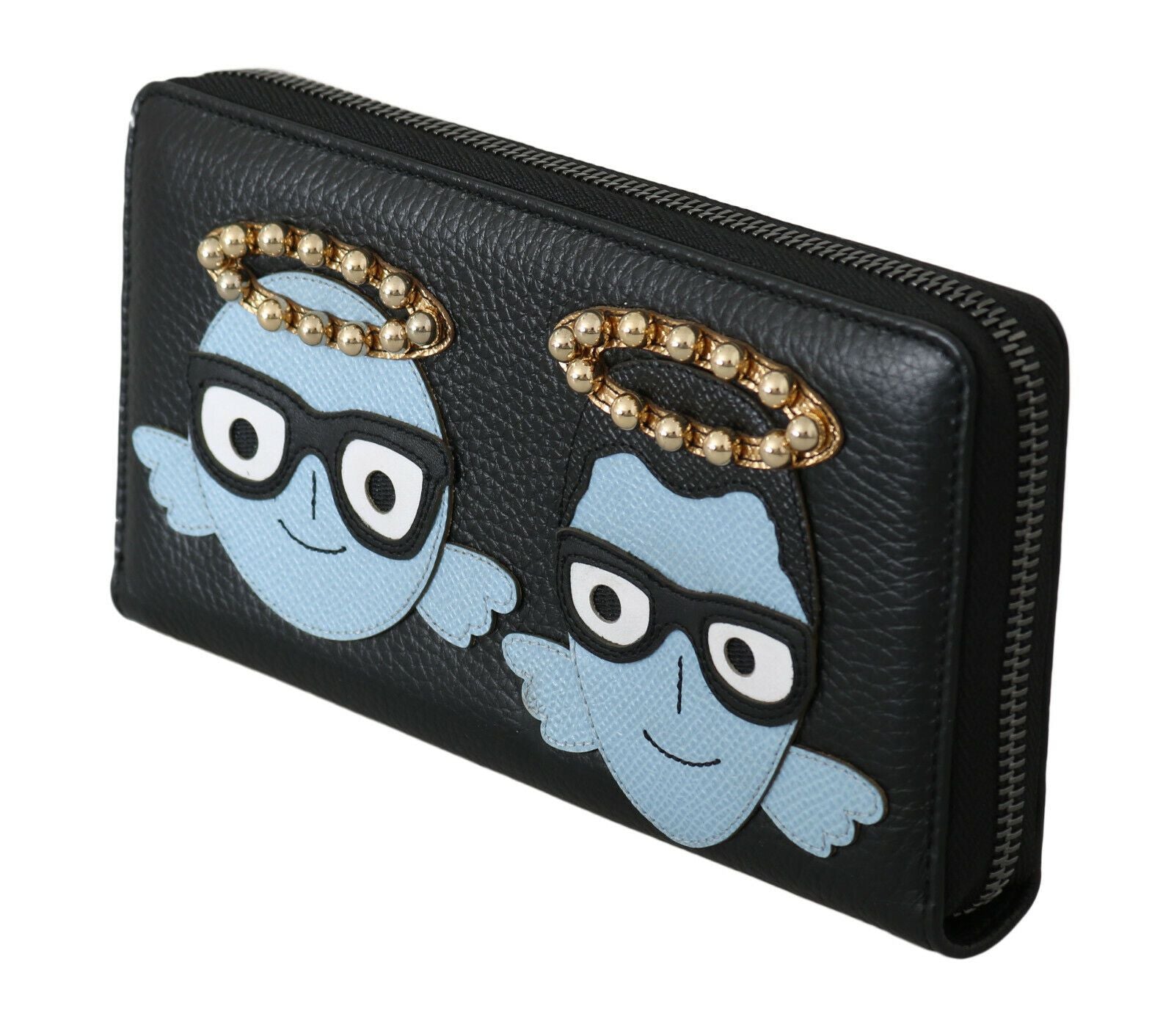 Elegant Black Leather Zip Wallet - ventzia
