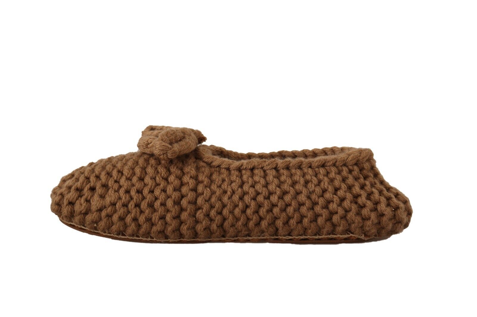 Elegant Wool Knit Ballerina Flats in Brown - ventzia