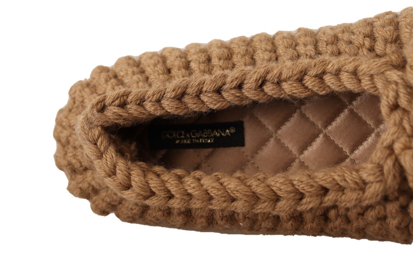 Elegant Wool Knit Ballerina Flats in Brown - ventzia
