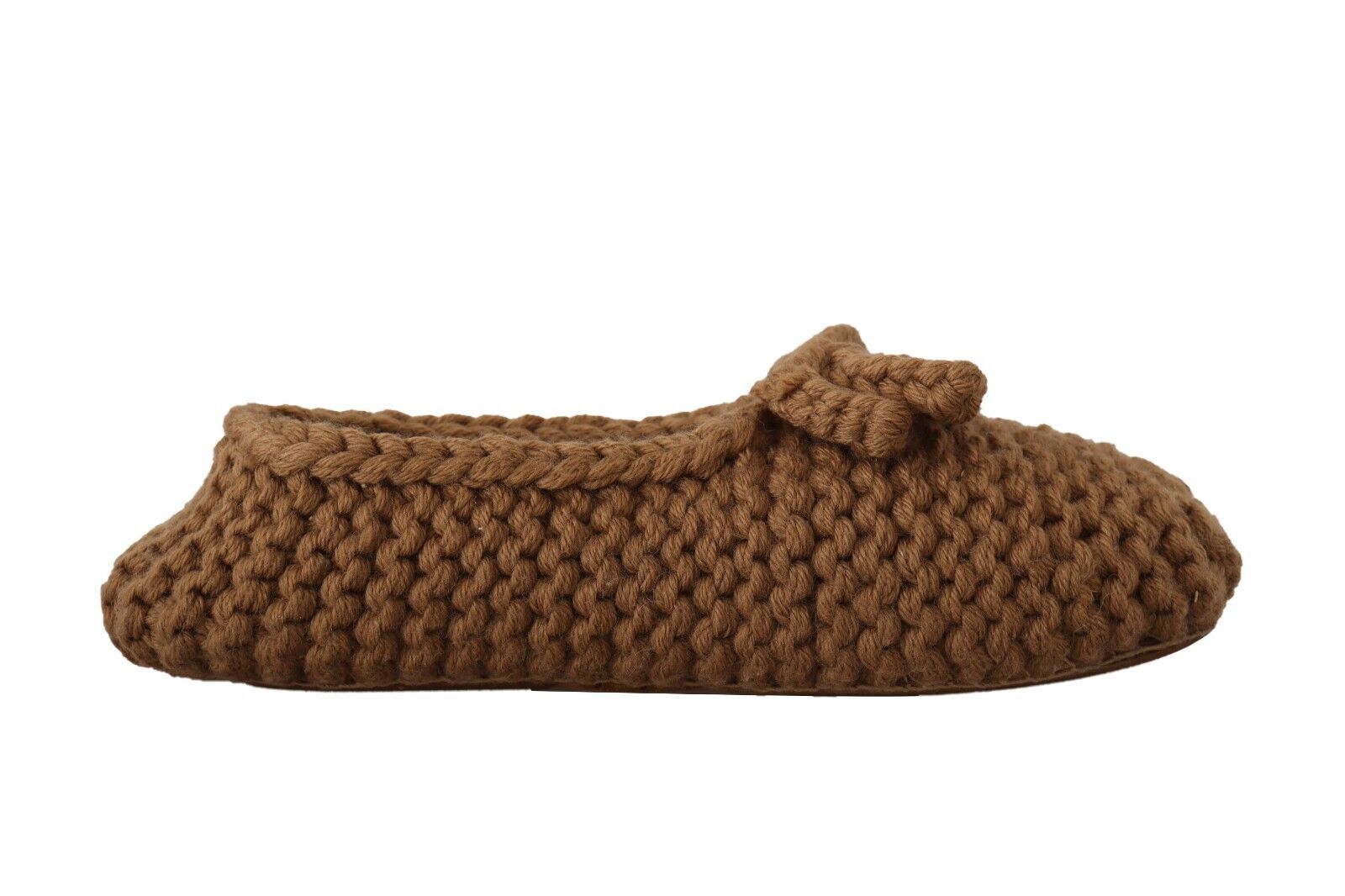 Elegant Wool Knit Ballerina Flats in Brown - ventzia