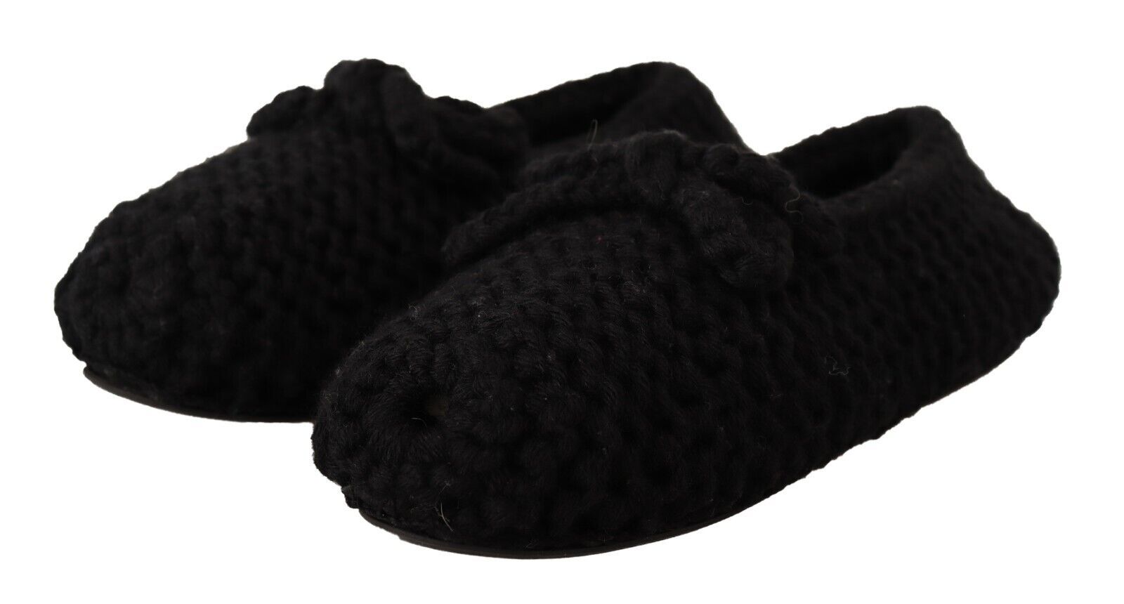 Elegant Black Wool Knit Ballet Flats - ventzia