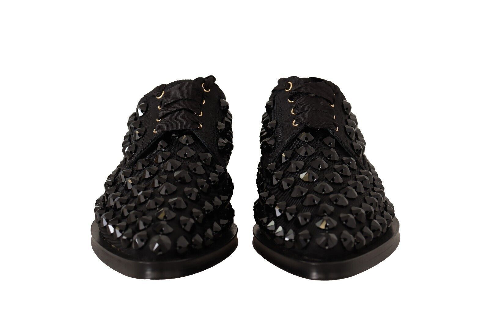 Elegant Gros Grain Lace-Up Jeweled Flats - ventzia