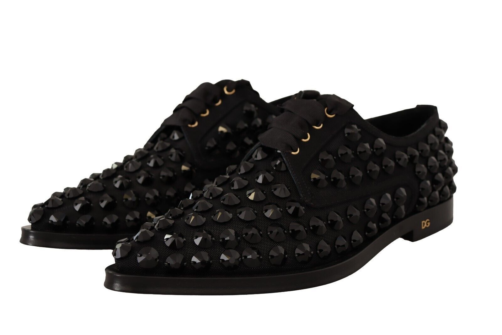 Elegant Gros Grain Lace-Up Jeweled Flats - ventzia