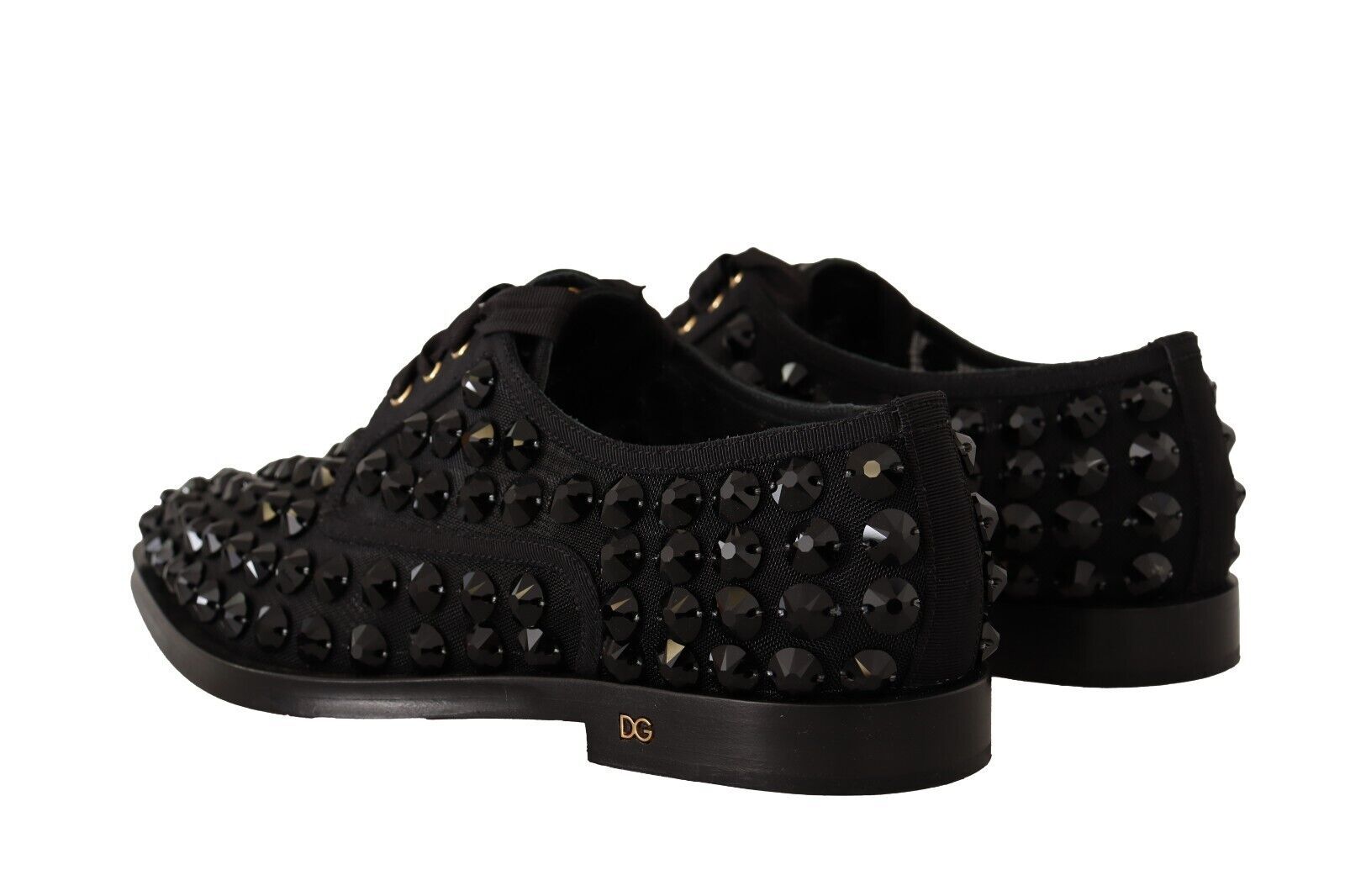Elegant Gros Grain Lace-Up Jeweled Flats - ventzia