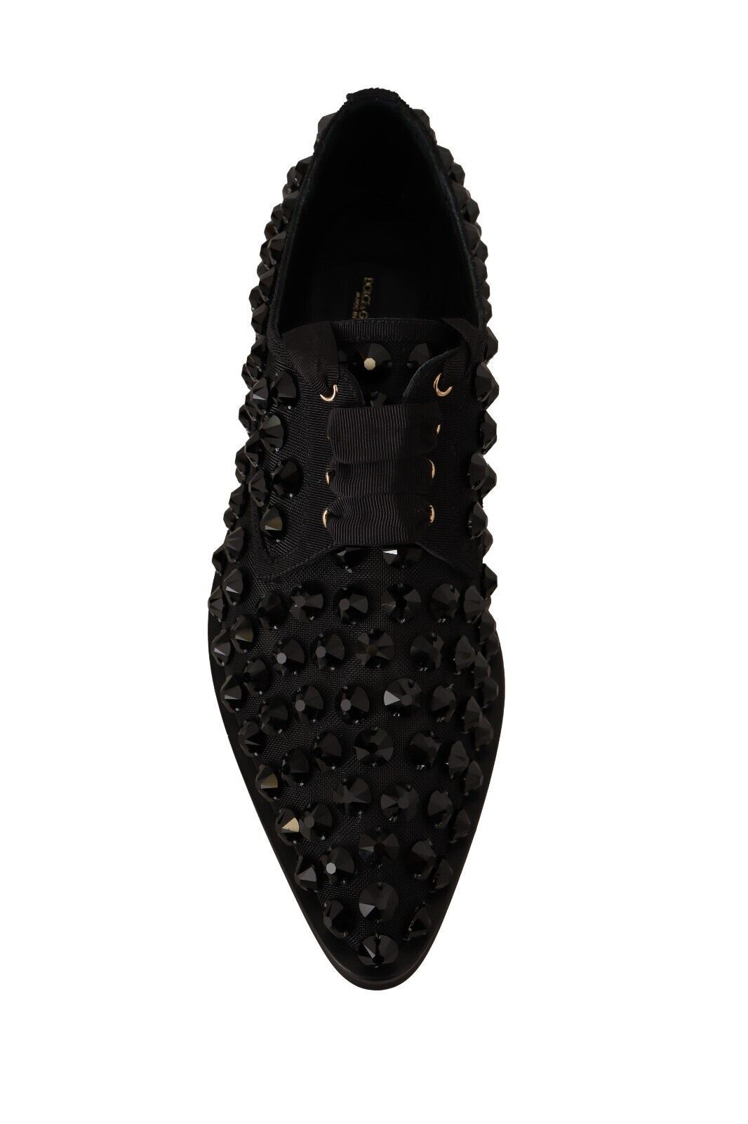 Elegant Gros Grain Lace-Up Jeweled Flats - ventzia