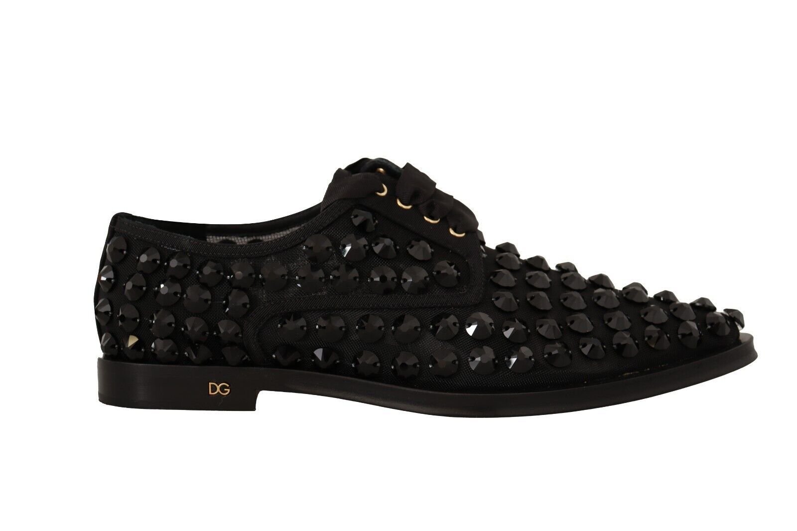 Elegant Gros Grain Lace-Up Jeweled Flats - ventzia