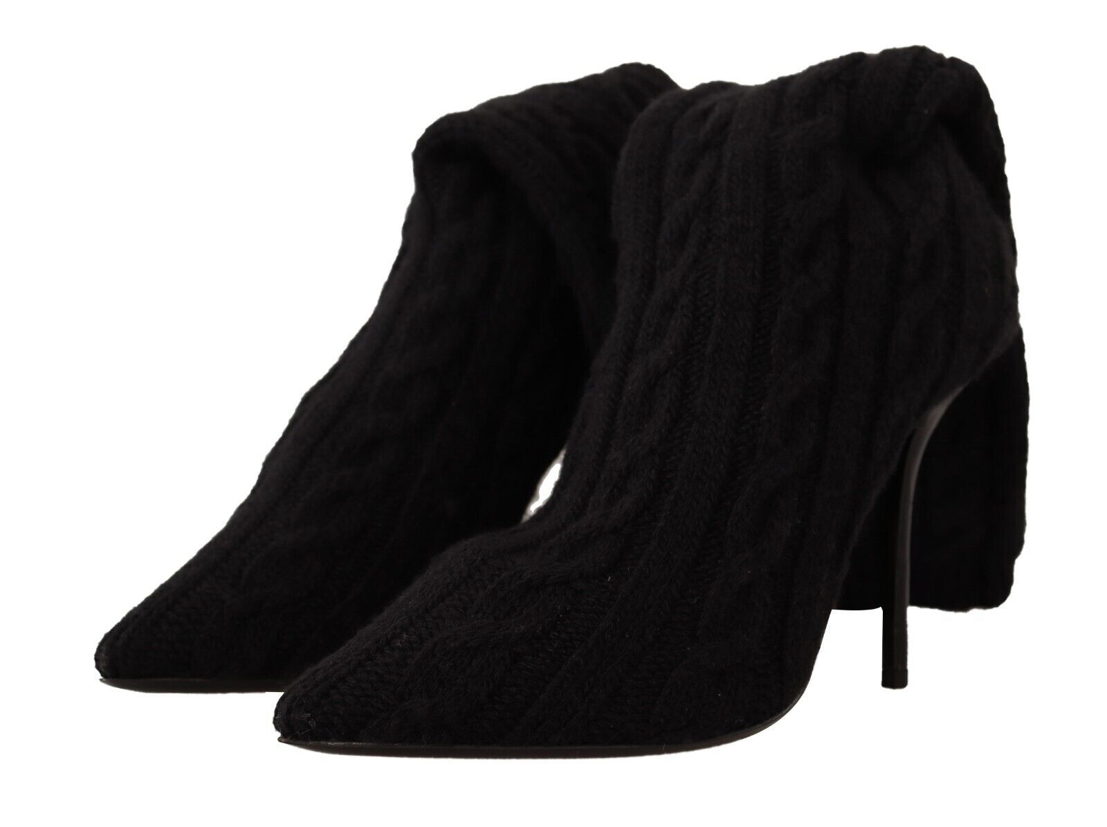 Elegant Stretch Sock Boots in Black - ventzia