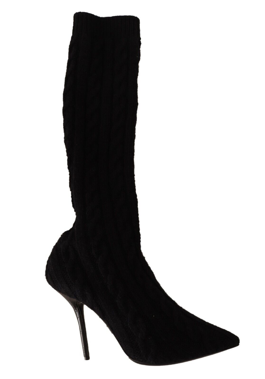 Elegant Stretch Sock Boots in Black - ventzia