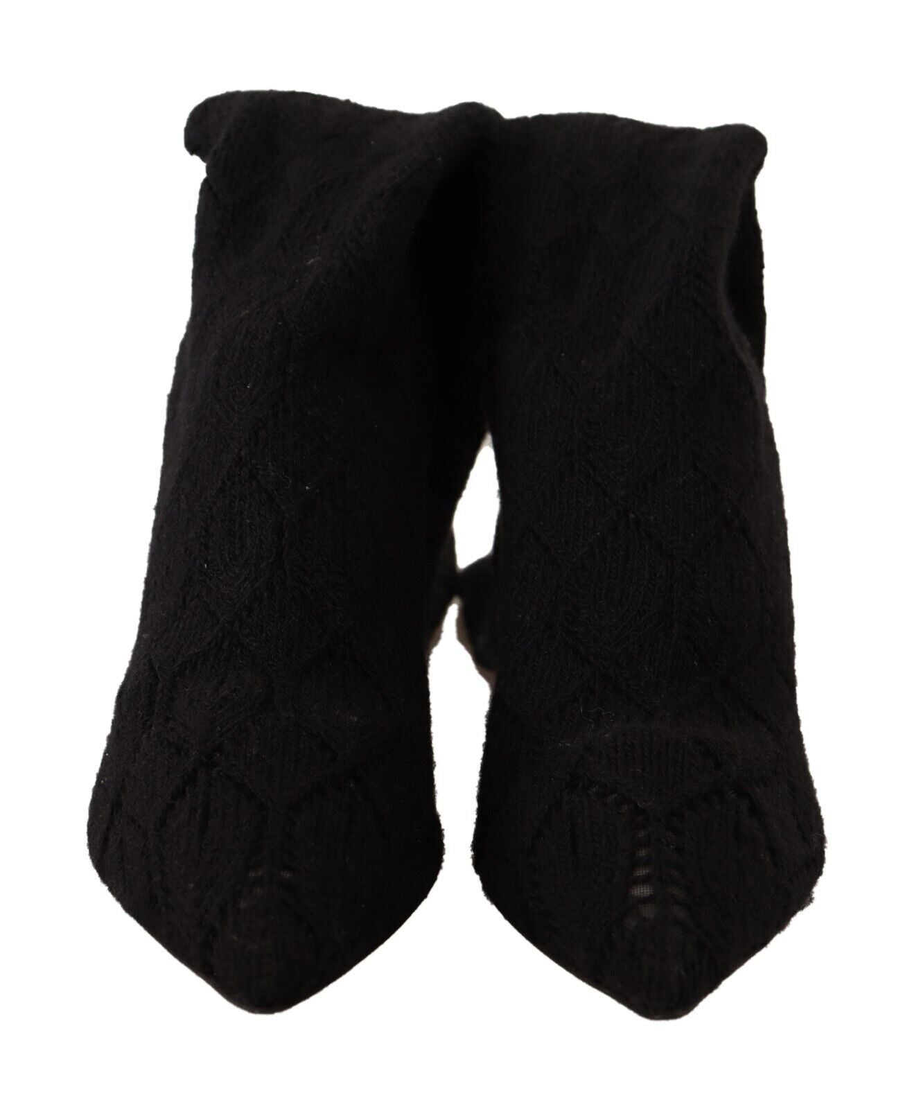 Elegant Black Stretch Socks Boots - ventzia