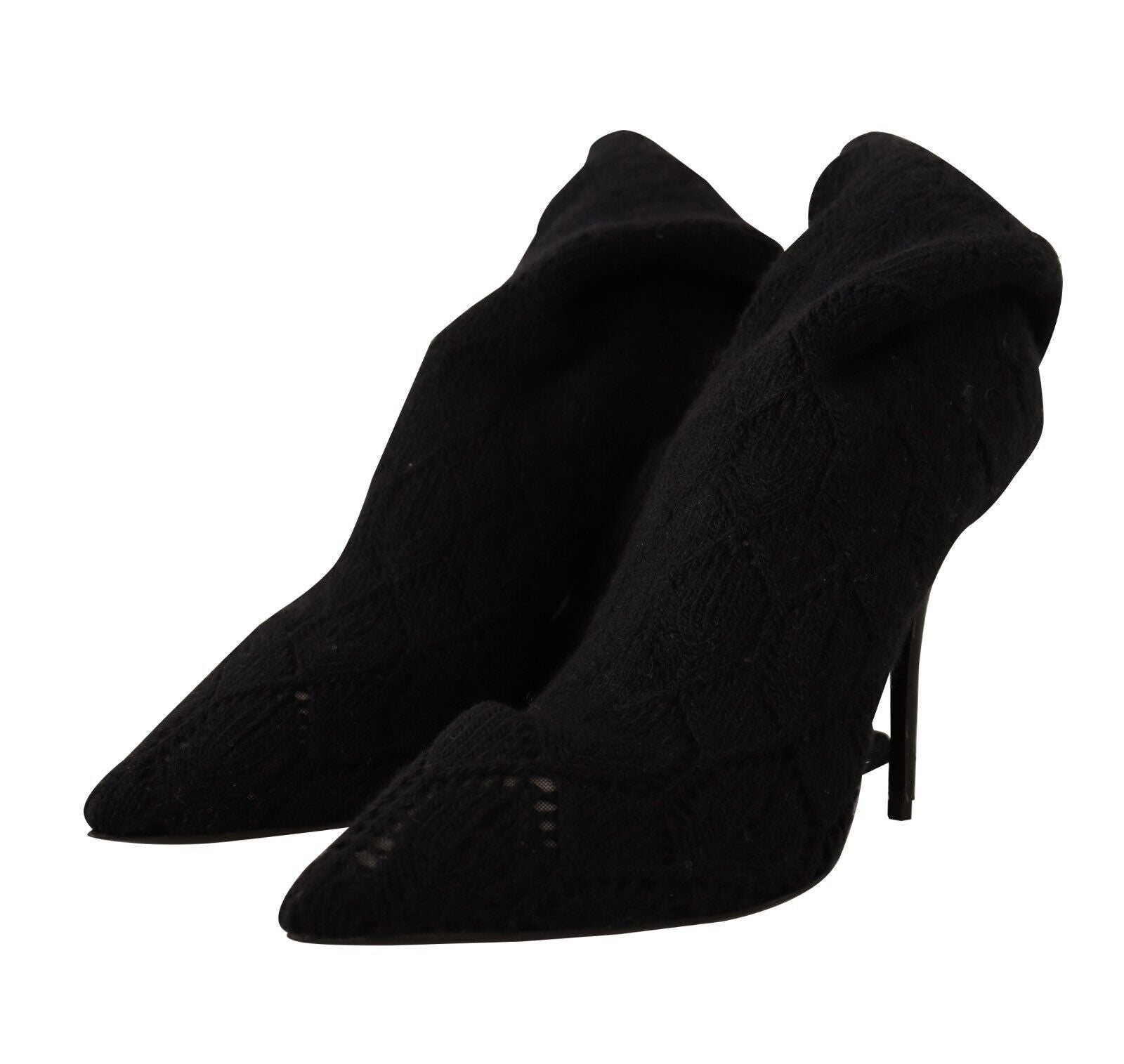 Elegant Black Stretch Socks Boots - ventzia