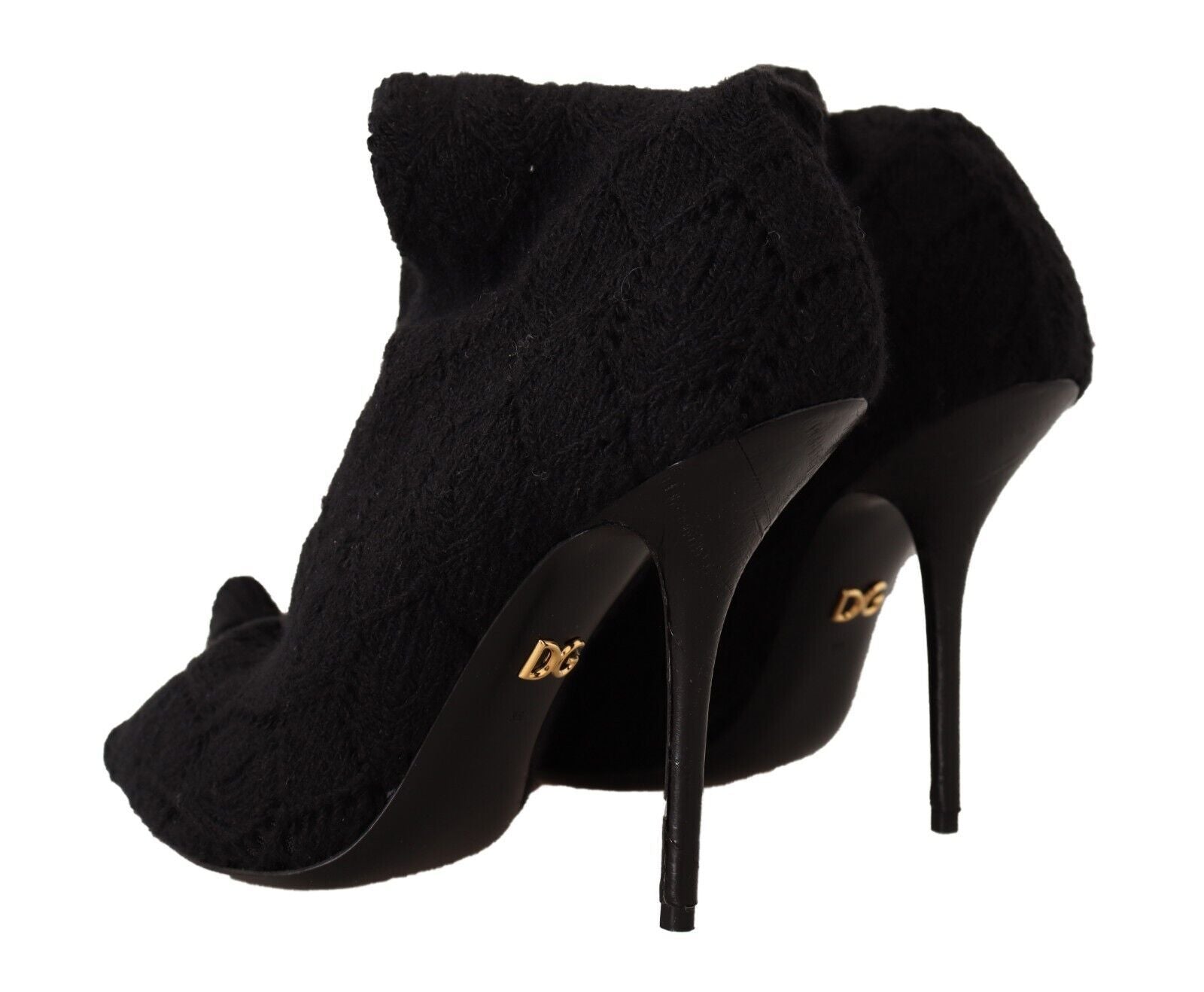Elegant Black Stretch Socks Boots - ventzia