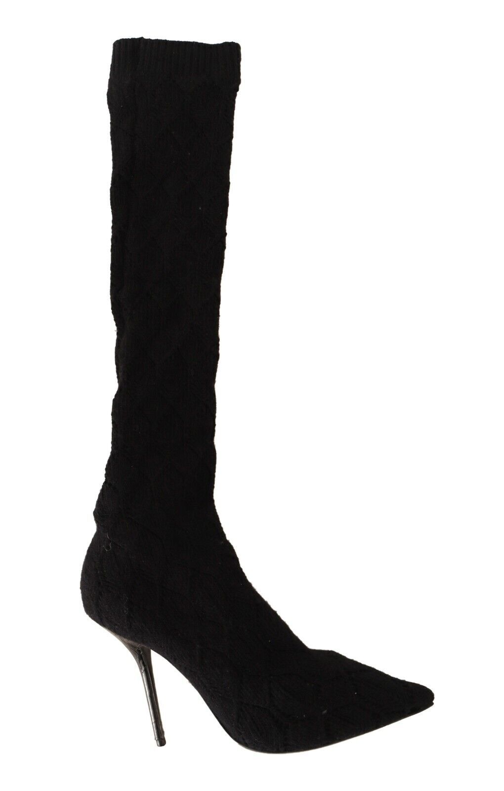 Elegant Black Stretch Socks Boots - ventzia