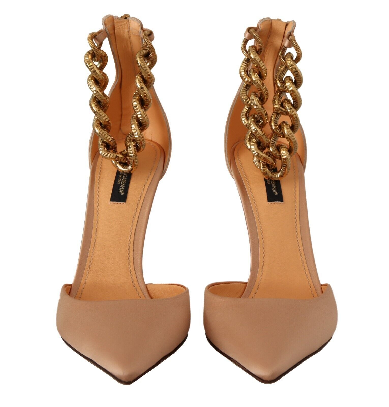 Elegant Beige Silk Ankle Strap Pumps - ventzia