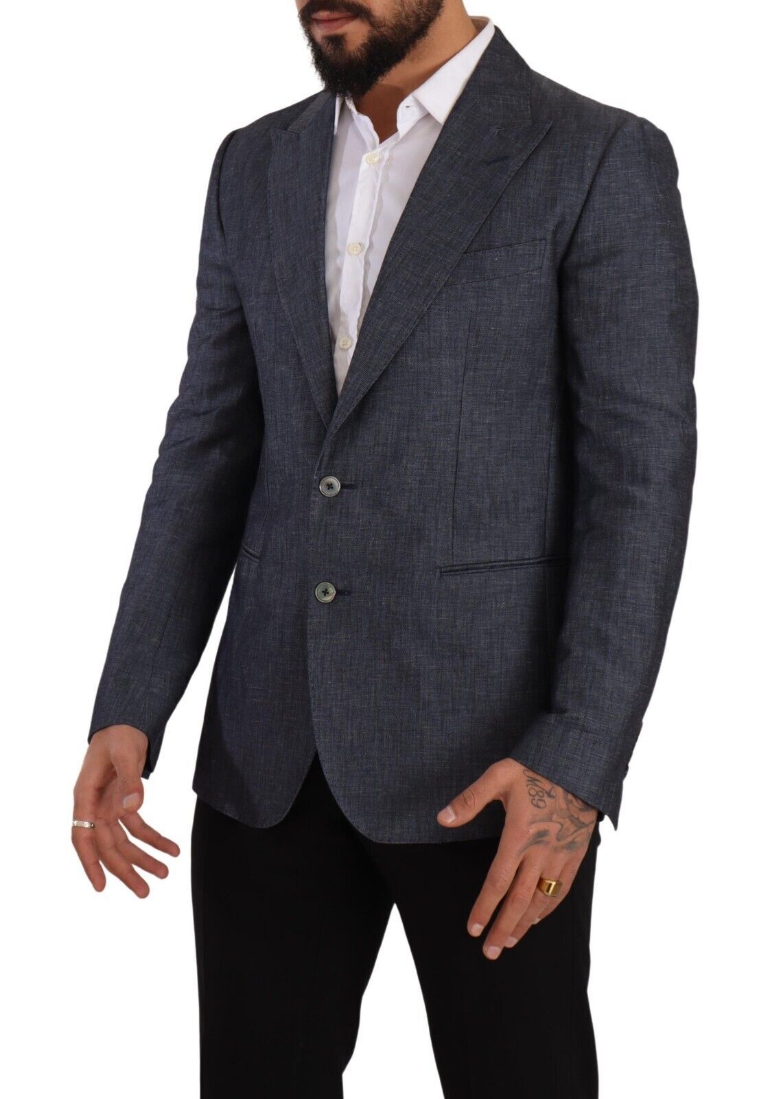 Elegant Slim Fit Two-Button Blue Blazer - ventzia