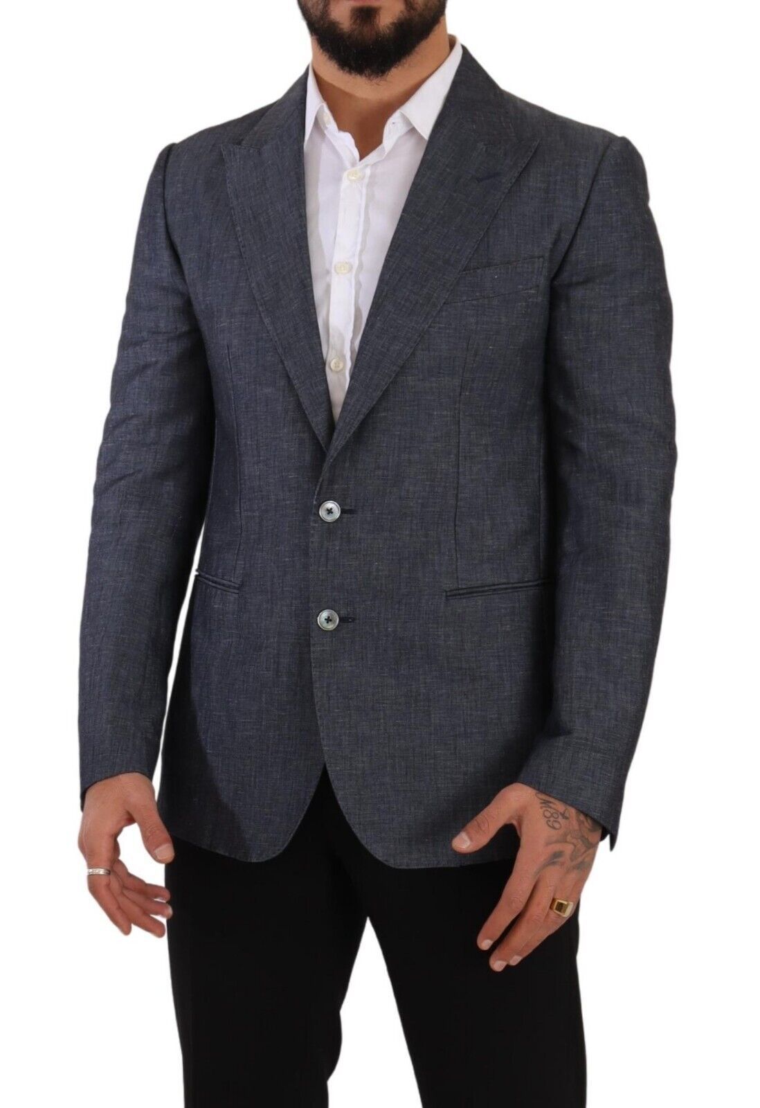 Elegant Slim Fit Two-Button Blue Blazer - ventzia