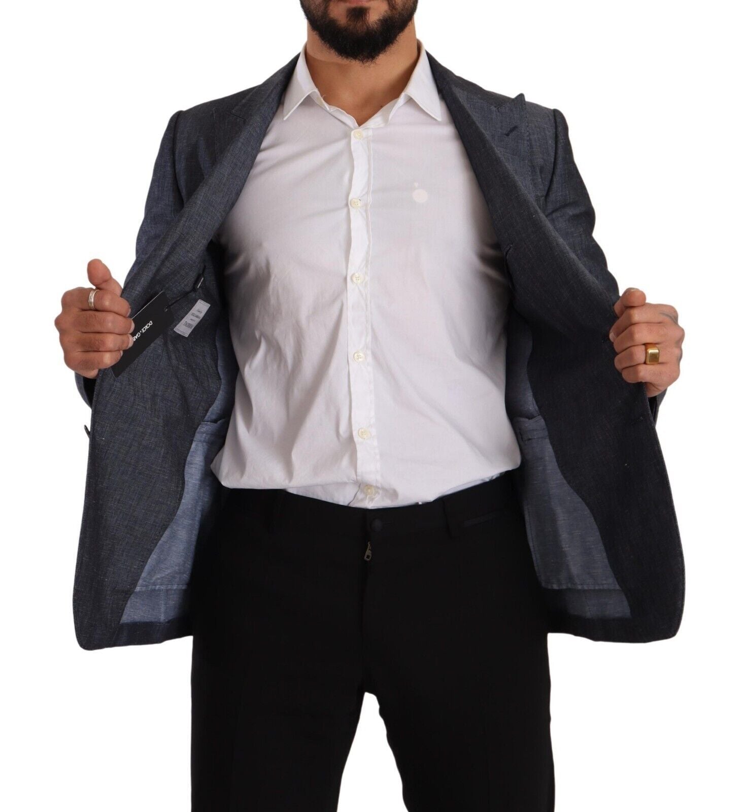 Elegant Slim Fit Two-Button Blue Blazer - ventzia