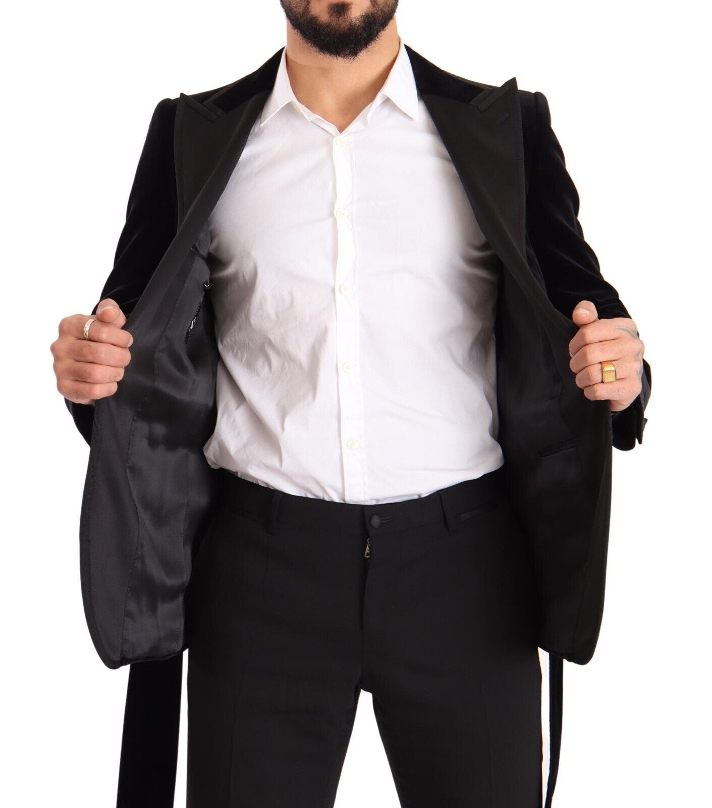 Elegant Single Breasted Velvet Blazer - ventzia