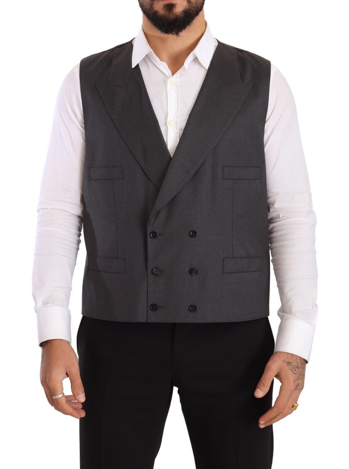 Elegant Gray Sicilia Wool Blend Suit - ventzia