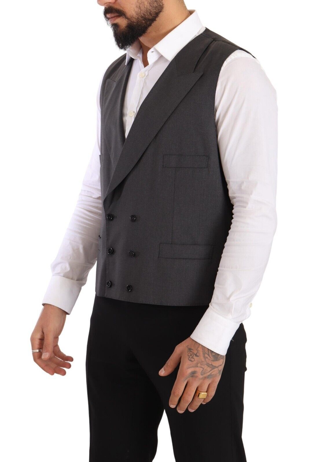 Elegant Gray Sicilia Wool Blend Suit - ventzia