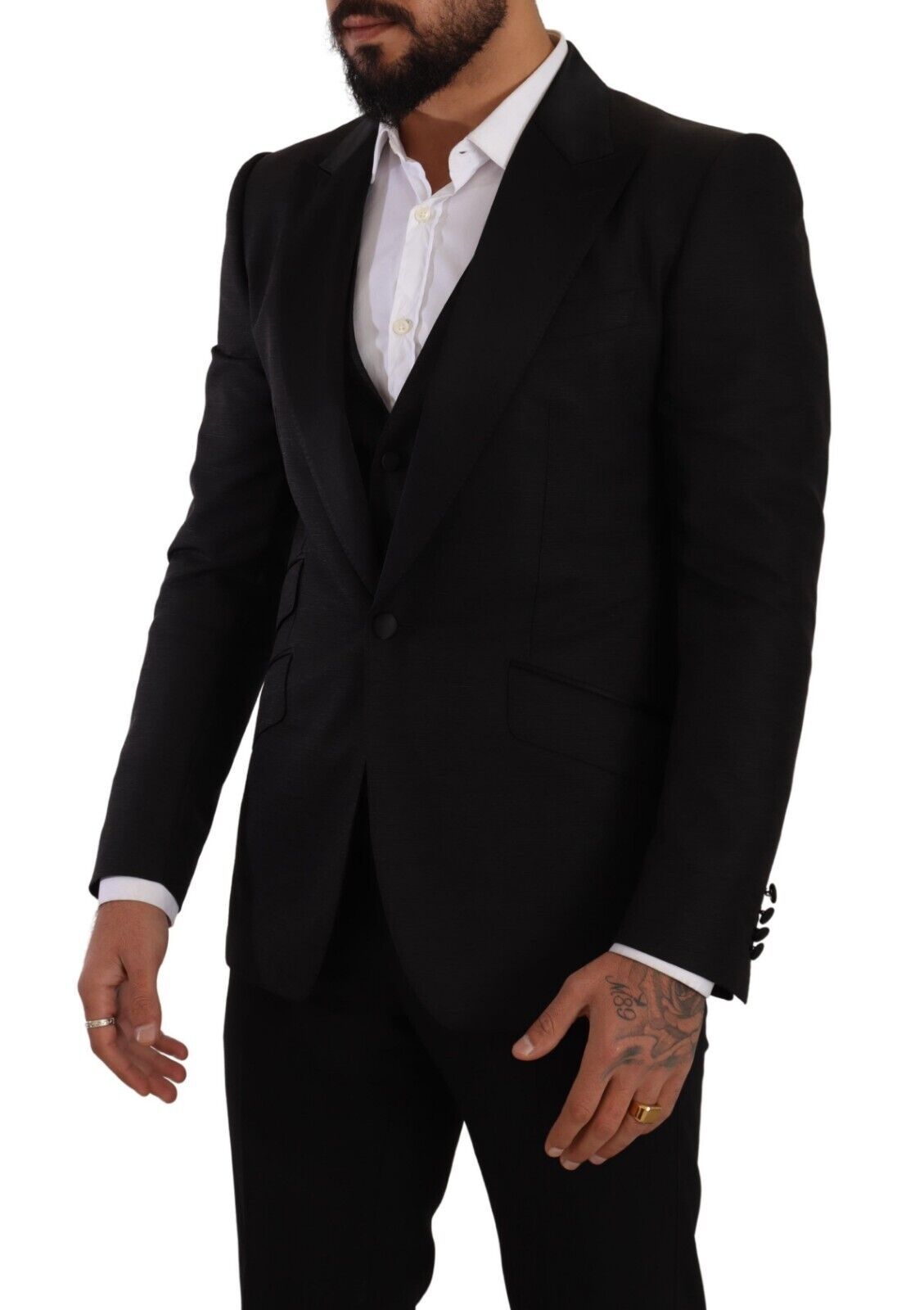 Sicilia Slim Fit Black Suit Ensemble - ventzia