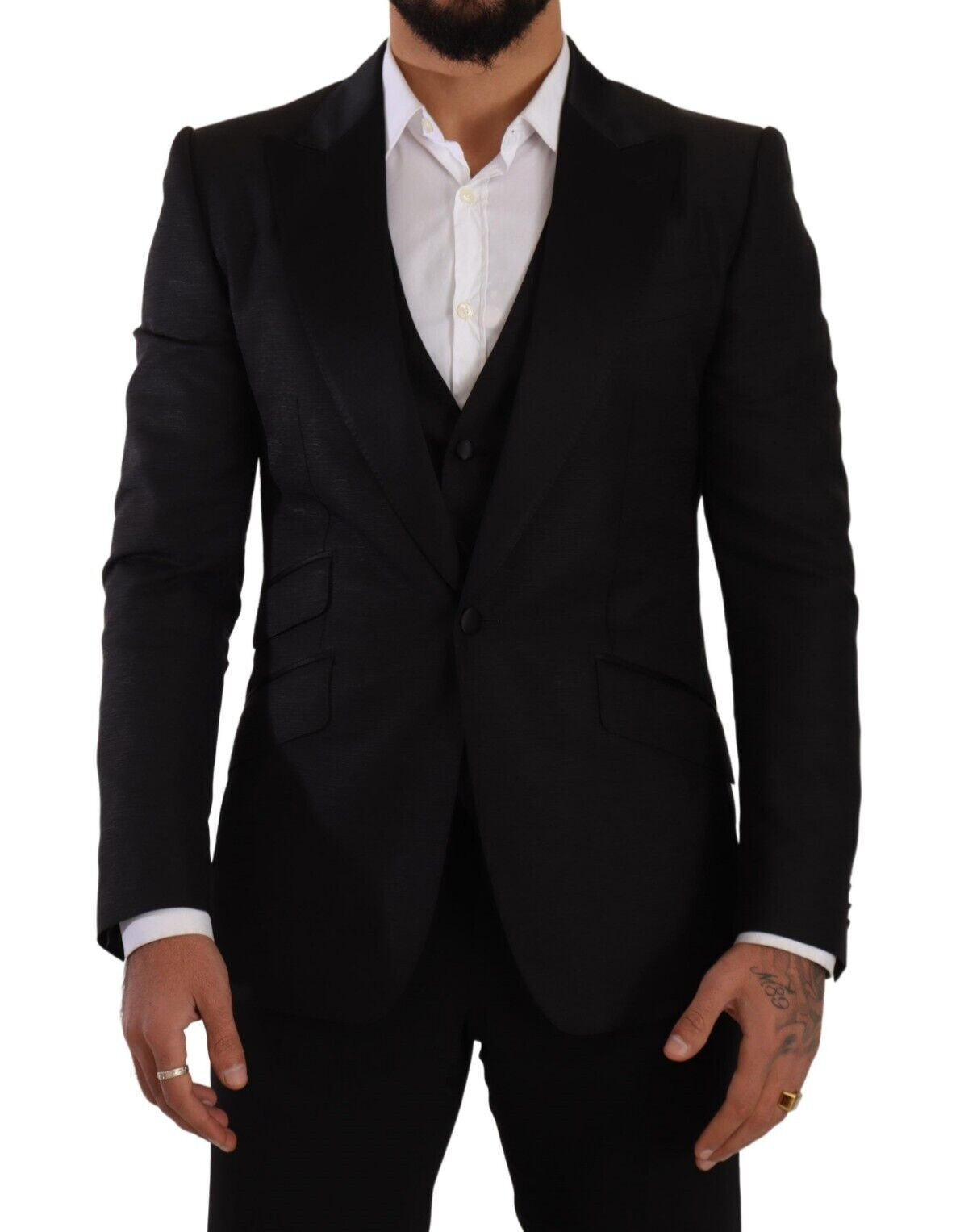 Sicilia Slim Fit Black Suit Ensemble - ventzia
