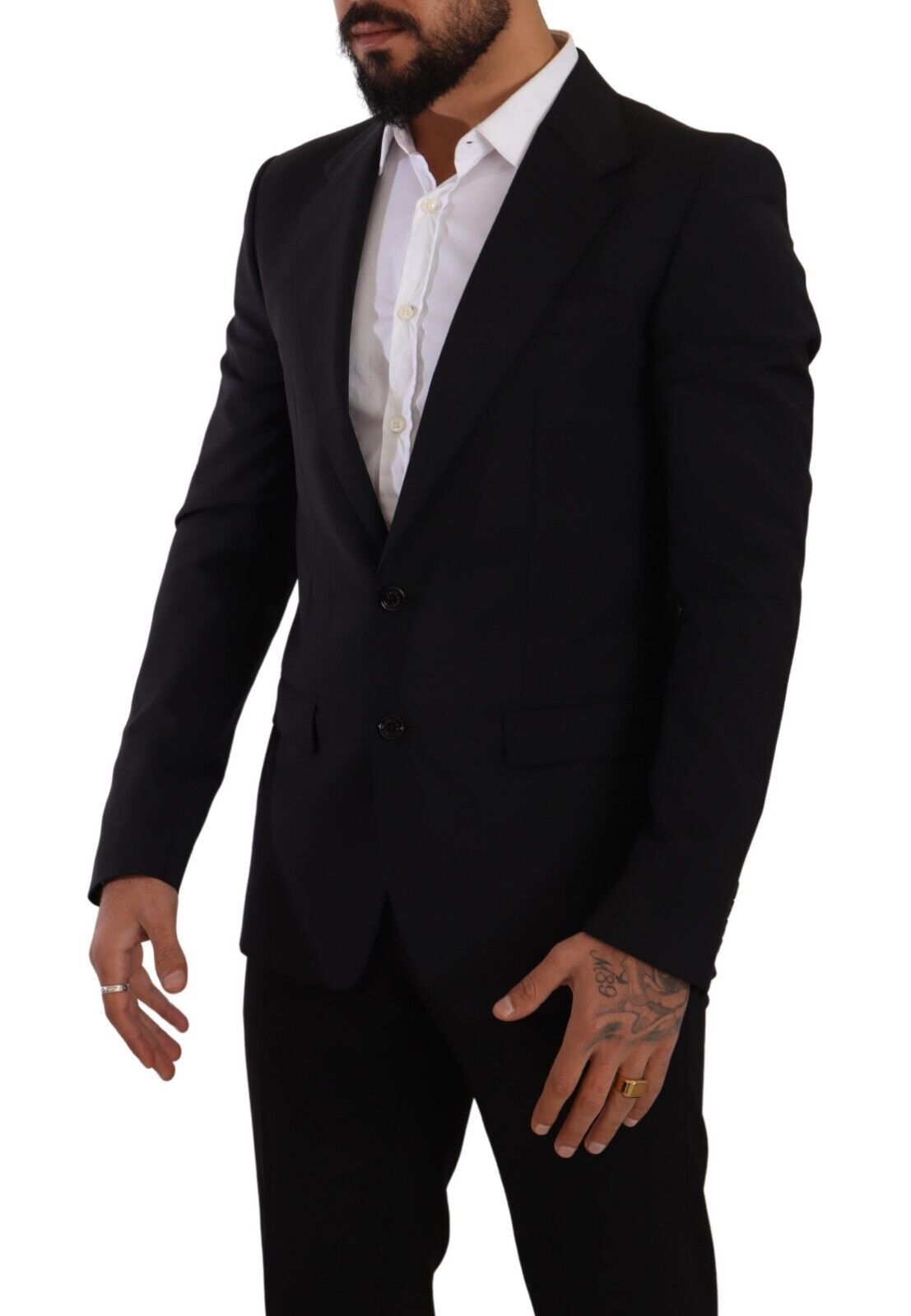 Elegant Black Martini Slim Fit Blazer and Vest - ventzia