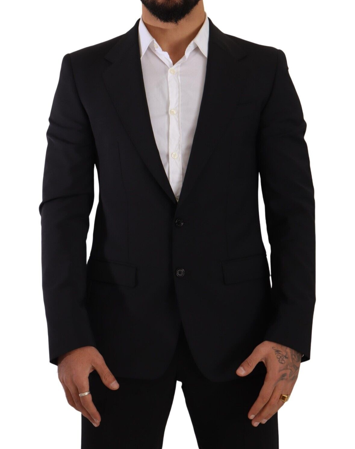 Elegant Black Martini Slim Fit Blazer and Vest - ventzia
