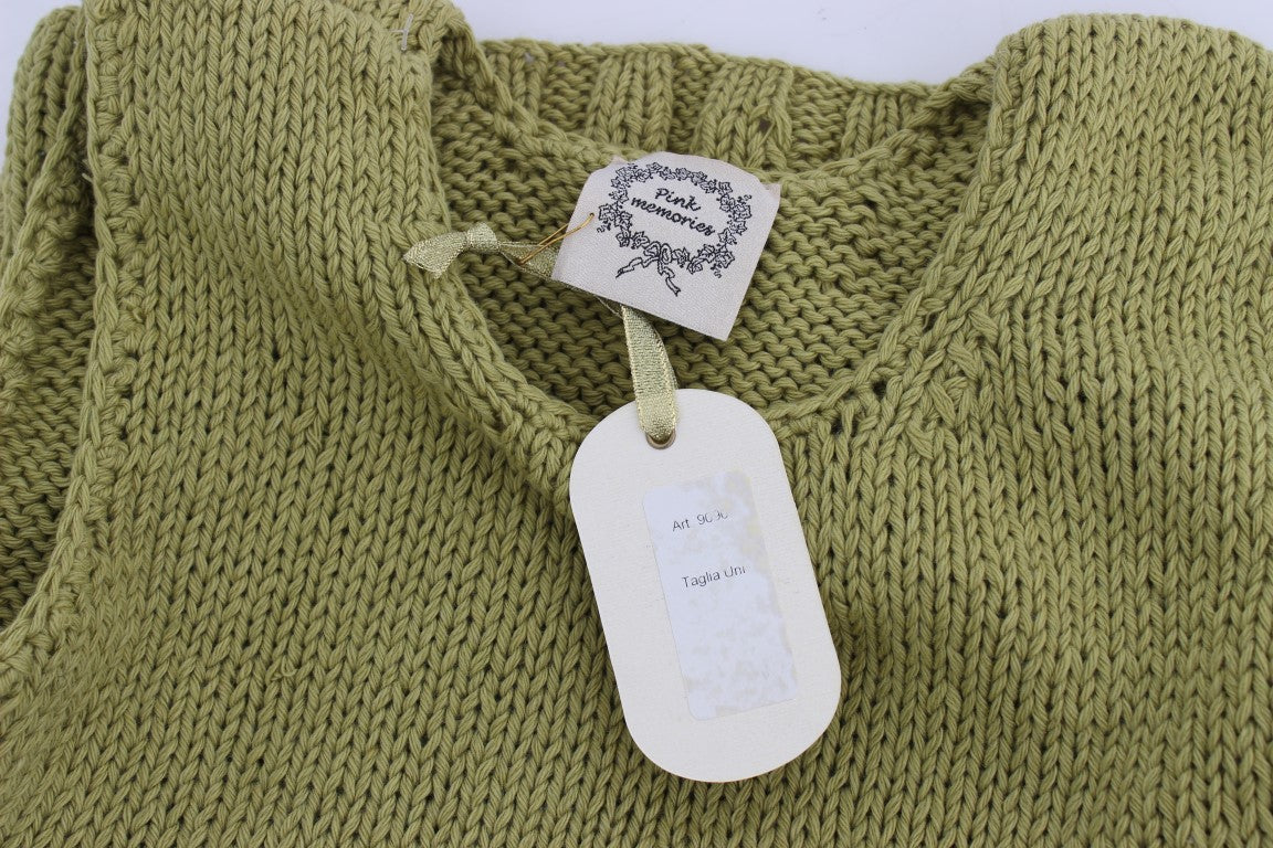 Chic Green Knitted Sleeveless Vest Sweater - ventzia
