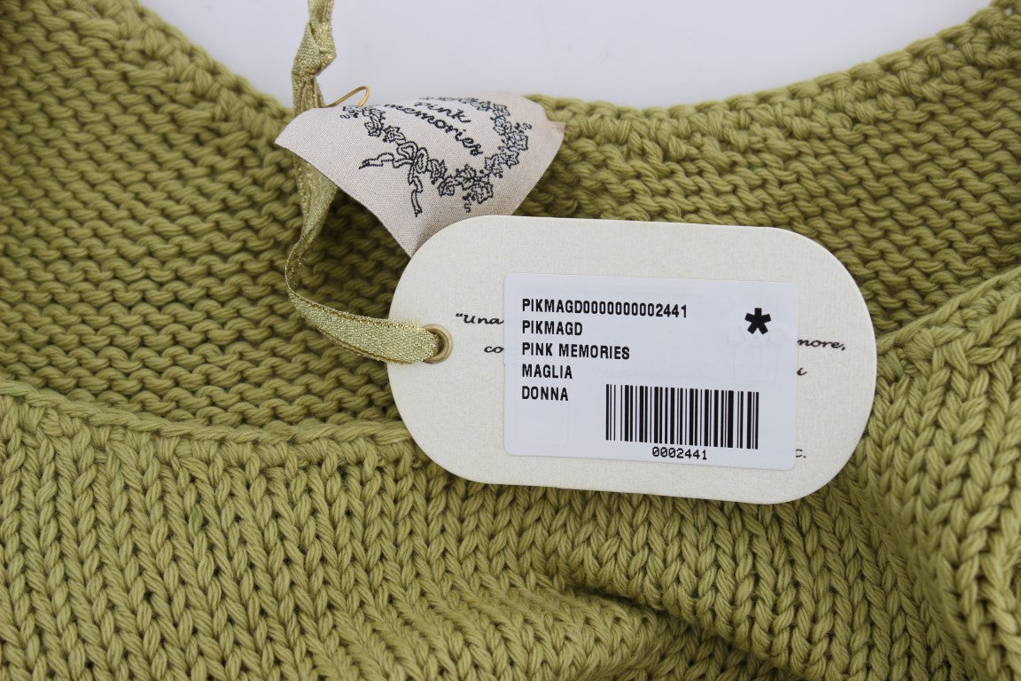 Elegant Green Knit Sleeveless Vest Sweater - ventzia