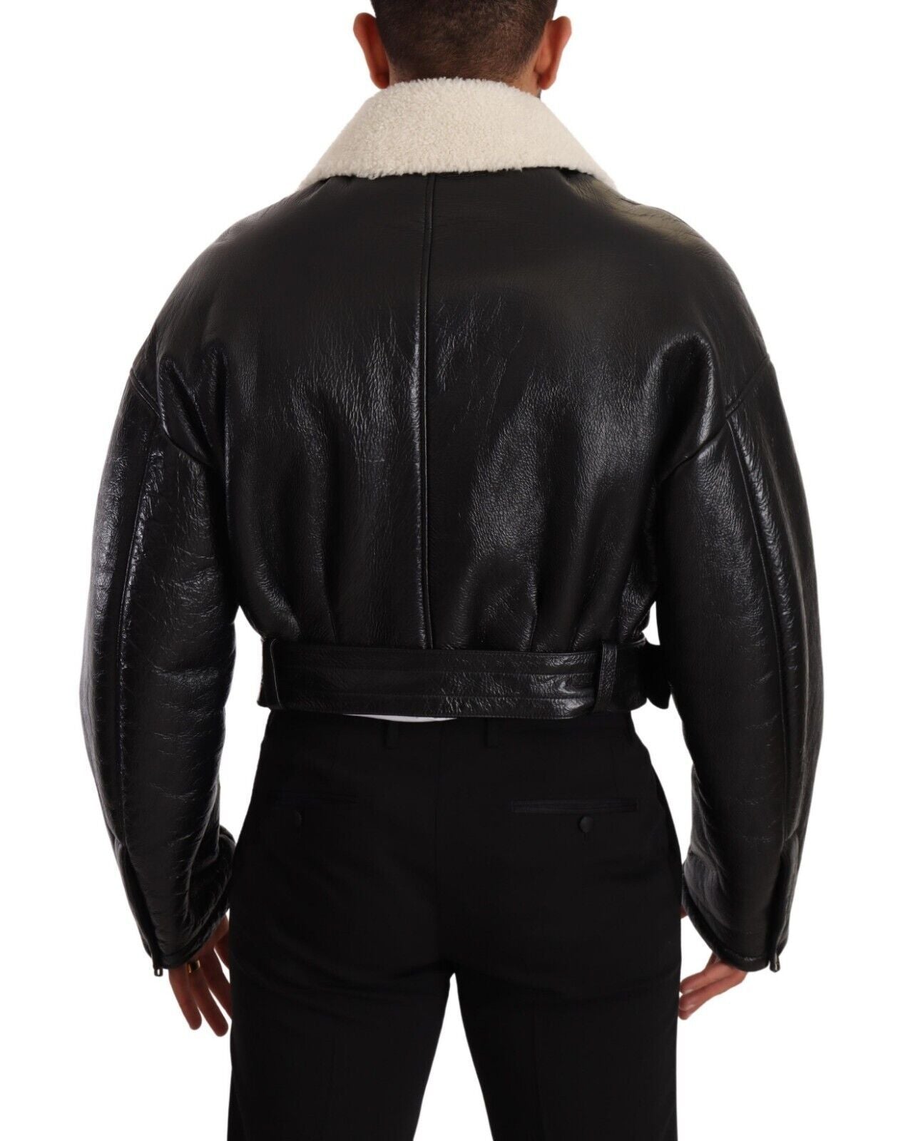 Elegant Shearling Biker Jacket - ventzia