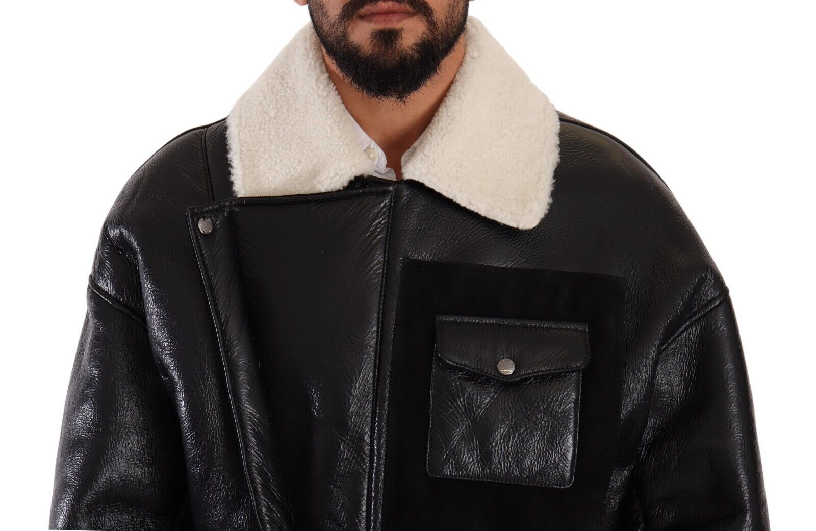 Elegant Shearling Biker Jacket - ventzia