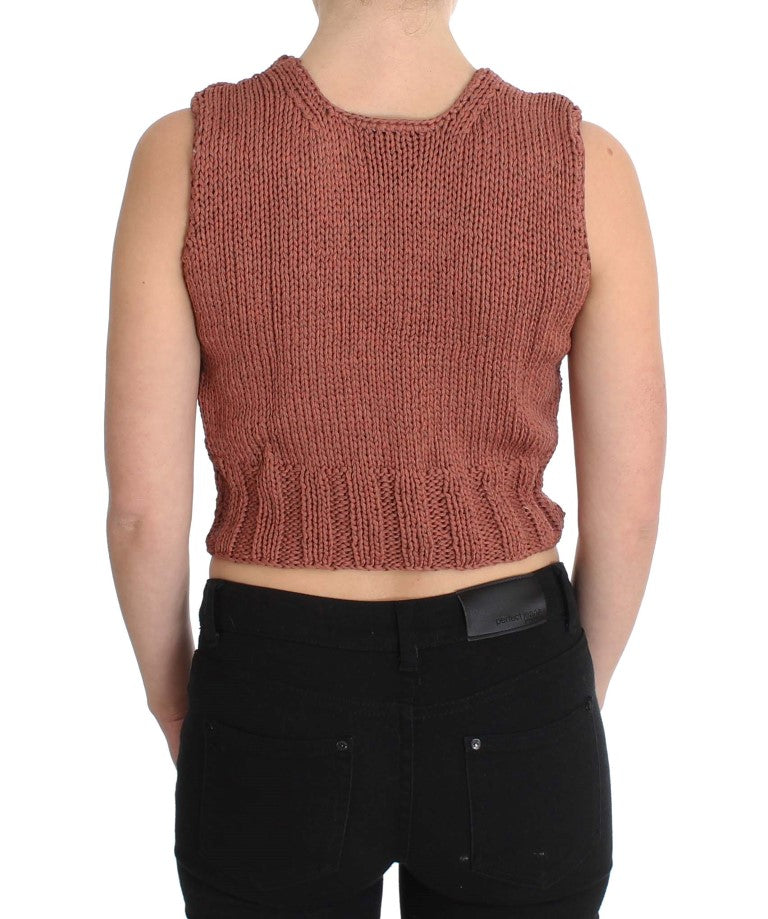 Chic Red Sleeveless Knit Vest Sweater - ventzia