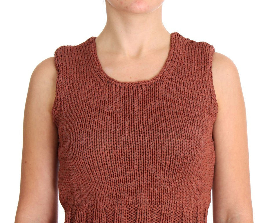Chic Red Sleeveless Knit Vest Sweater - ventzia