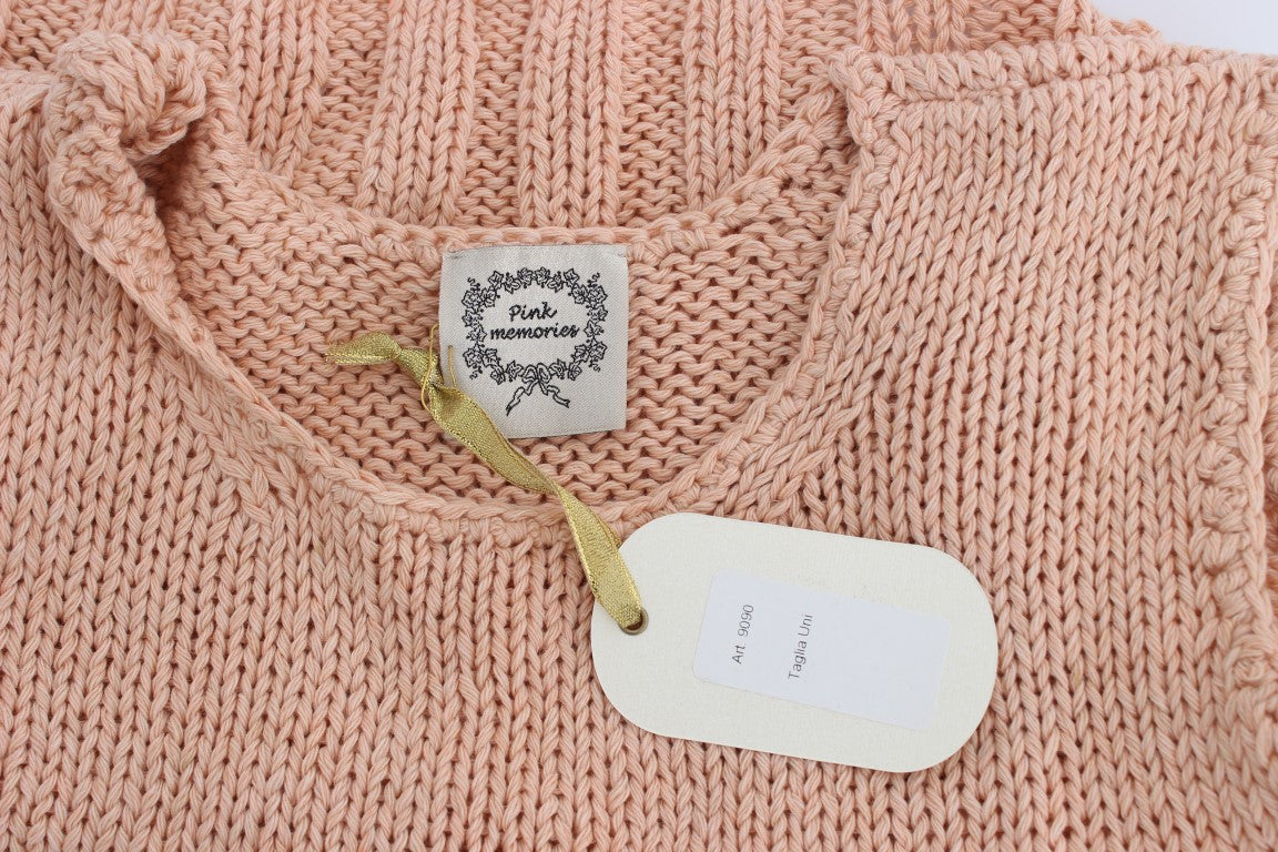 Elegant Pink Knitted Sleeveless Vest Sweater - ventzia