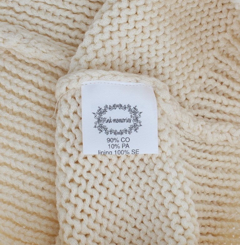 Beige Sleeveless Knit Vest Sweater - ventzia