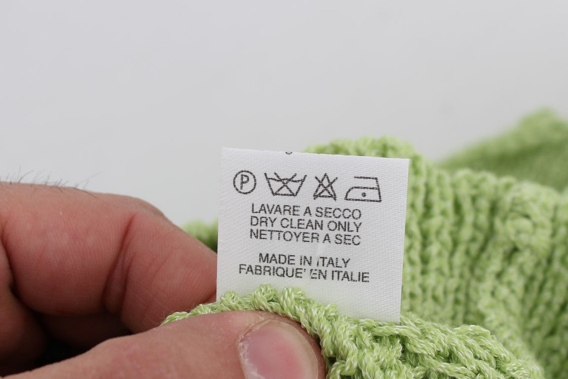 Elegant Green Knitted Sleeveless Vest Sweater - ventzia