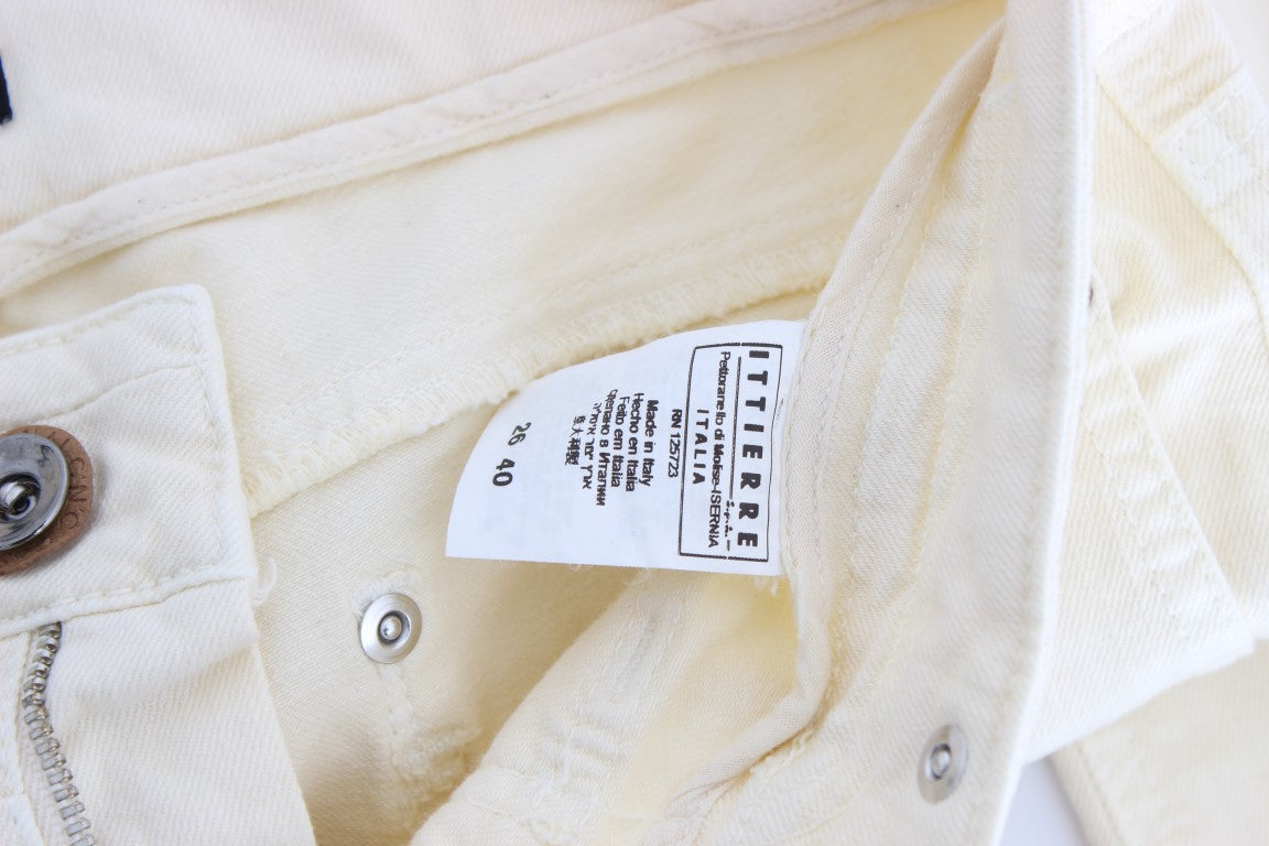 Chic Off-White Flared Designer Jeans - ventzia