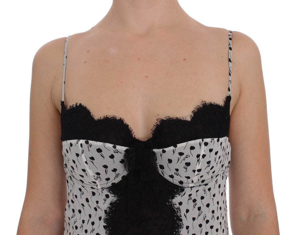 Elegant Floral Lace Silk Chemise - ventzia