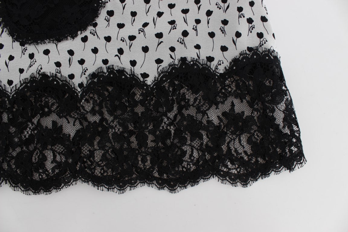 Elegant Floral Lace Silk Chemise - ventzia