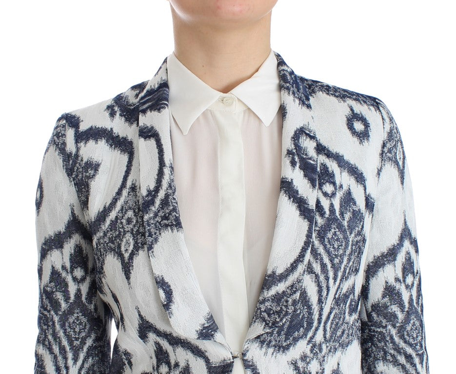 Elegant Two-Tone Blue Short Blazer - ventzia